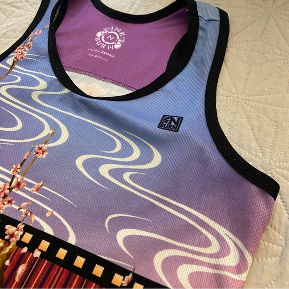 INKnBURN Purple and Pink Cherry Blossom Tank Top - Picture 4 of 7